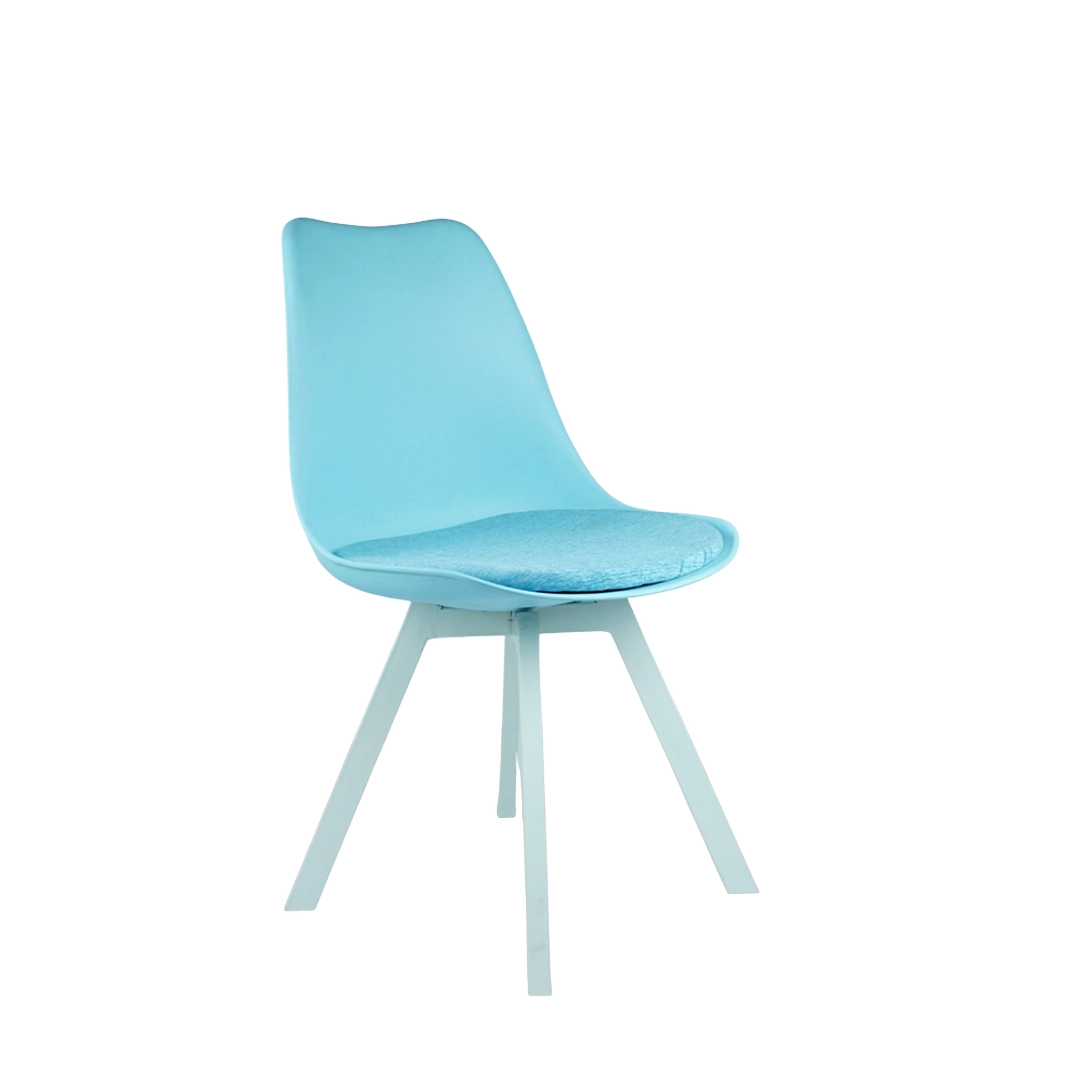Heavy Duty Tulip Chair White Stand - Blue